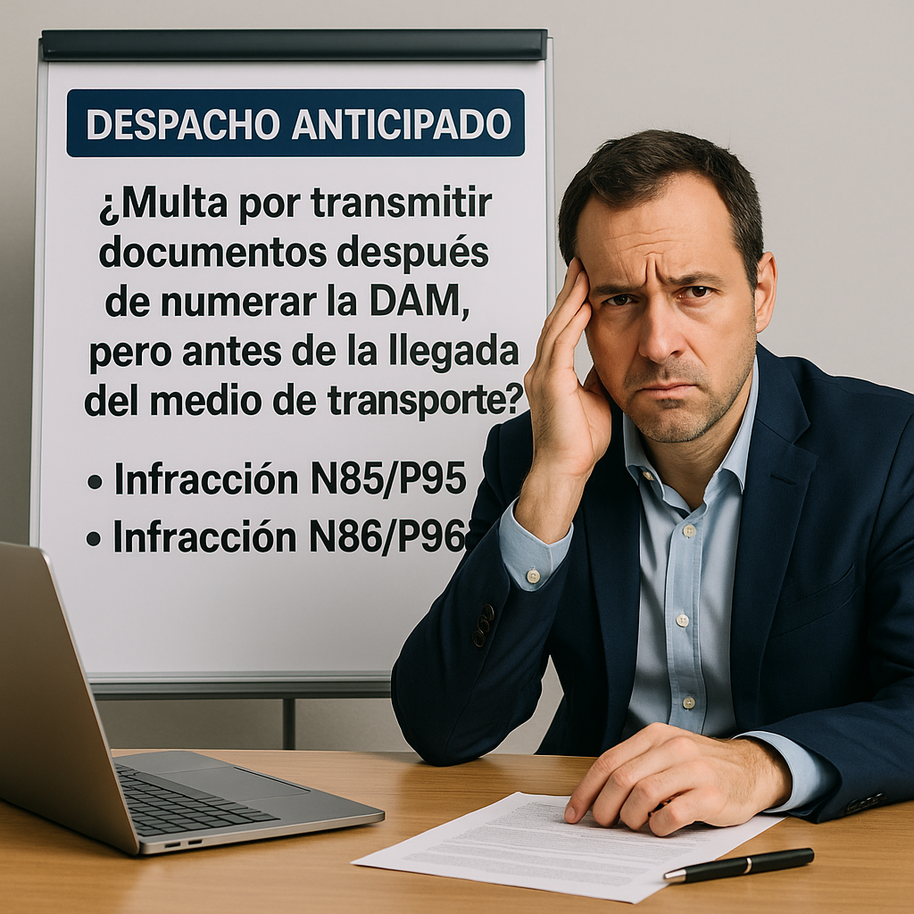 Despacho anticipado
Infracción N85/P95 o N86/P96
Multas SUNAT
