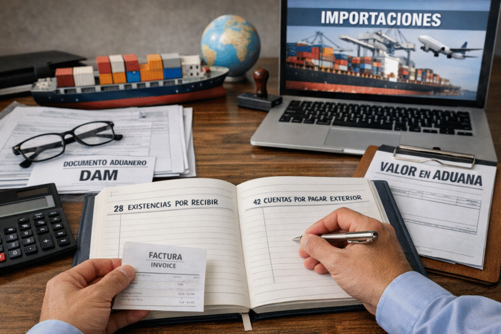 Existencias por recibir 
Valor en aduanas 